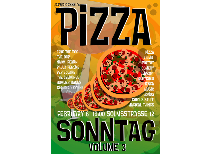 Pizza Sonntag Poster for The Space Station in Berlin.